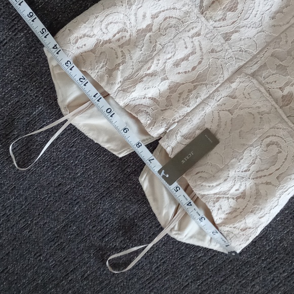 🆕️ 🍾J. Crew🍾 - Champagne "Leavers Lace" Strapless Cathleen Sheath Dress - Picture 9 of 12